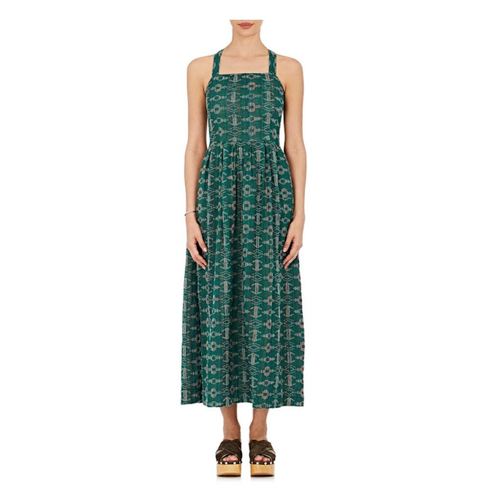 Ace & Jig Pinafore Dress in Emerald - Small Maxi Crossback Boho Flowy Festival